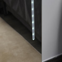 Armadio Portagioie a Specchio con Luci LED 37x30x158 cm in MDF  Bianco