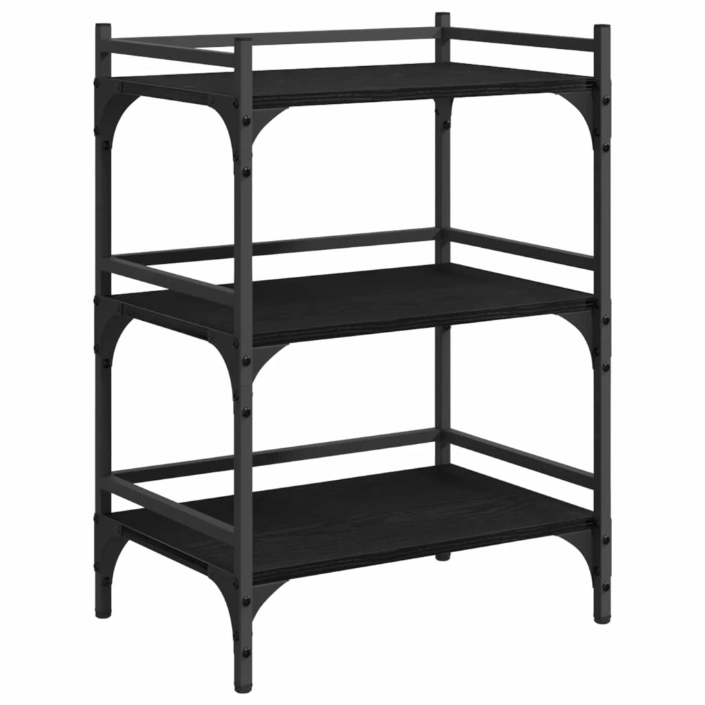 Carrello da Cucina Rovere Nero 50 x 35 x 75.5 cm