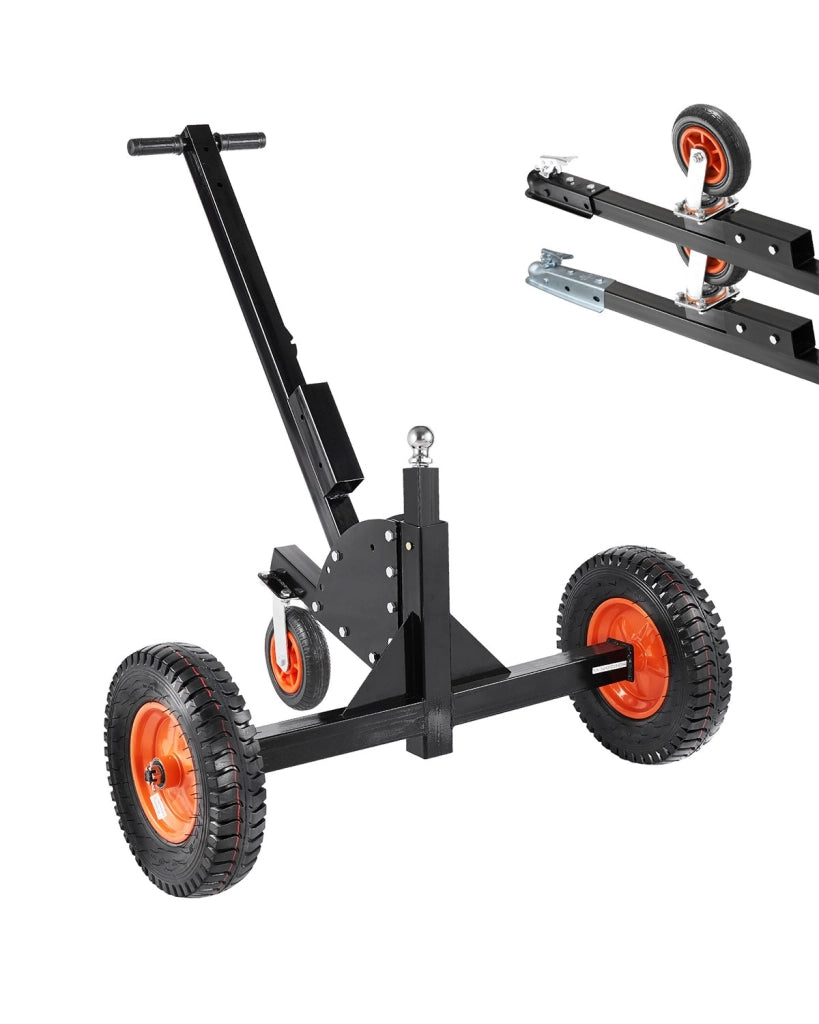 Carrello Sposta Rimorchio QYC1500 Regolabile 560-660 mm con Sfera 50,8 mm, Ruote 386,1 mm, Portata 680,4 kg, per Officina e Garage