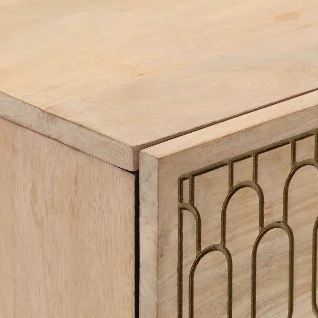 Credenza 60x33x75 cm in Legno Massello di Mango 358251