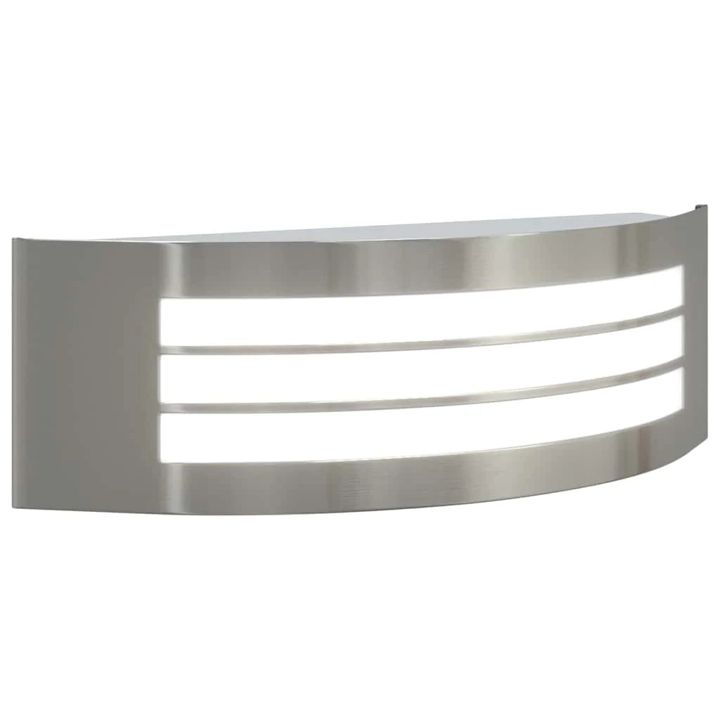 Set di 2 moderne lampade da parete per esterni 32 x 10 x 10 cm illuminazione minimalista affidabile in acciaio inox argento 02_0056524