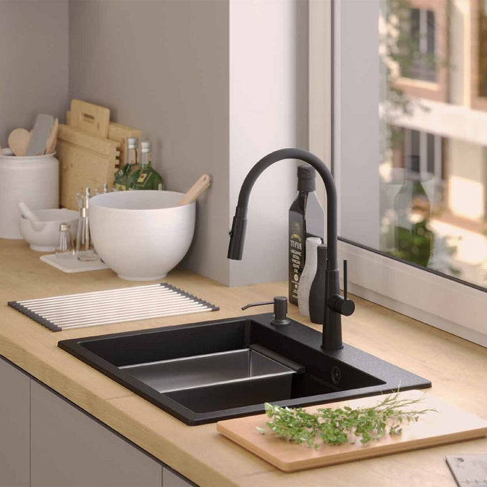 Lavello In Granito Kurt 110 Workstation Black Dotted