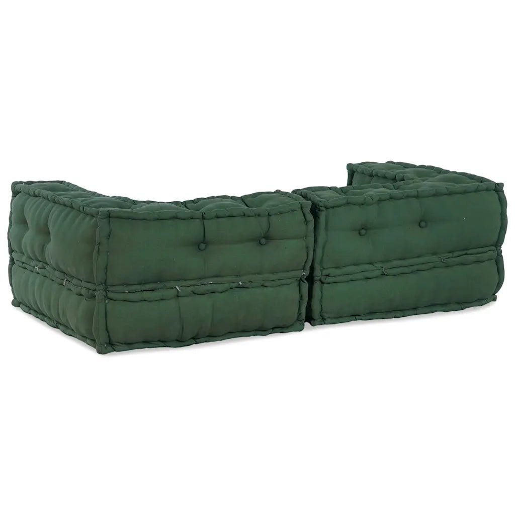 vidaXL Pouf Modulare Verde 140x70x36 in Tessuto