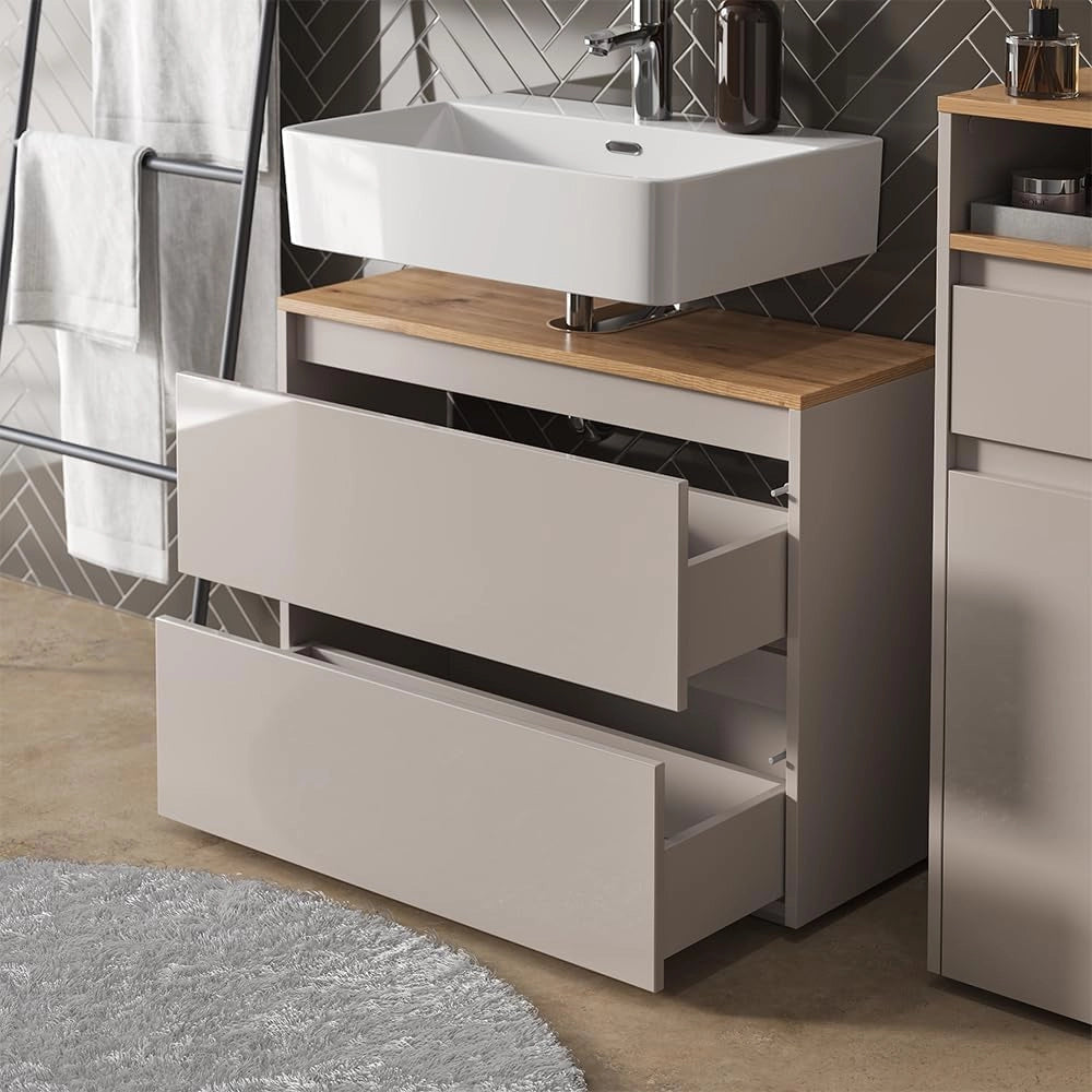 Set di mobili da bagno Majest, Cashmere/Artigianale, 3 parti