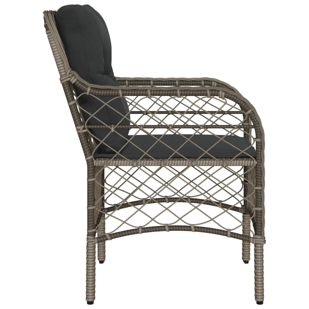 Sedie da Giardino con Cuscini 2 pz | Sedie da Esterno Grigie in Polyrattan