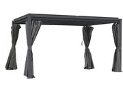 Pergola bioclimatica "Howard" con tenda e zanzariera - 3 x 4 m - Grigio