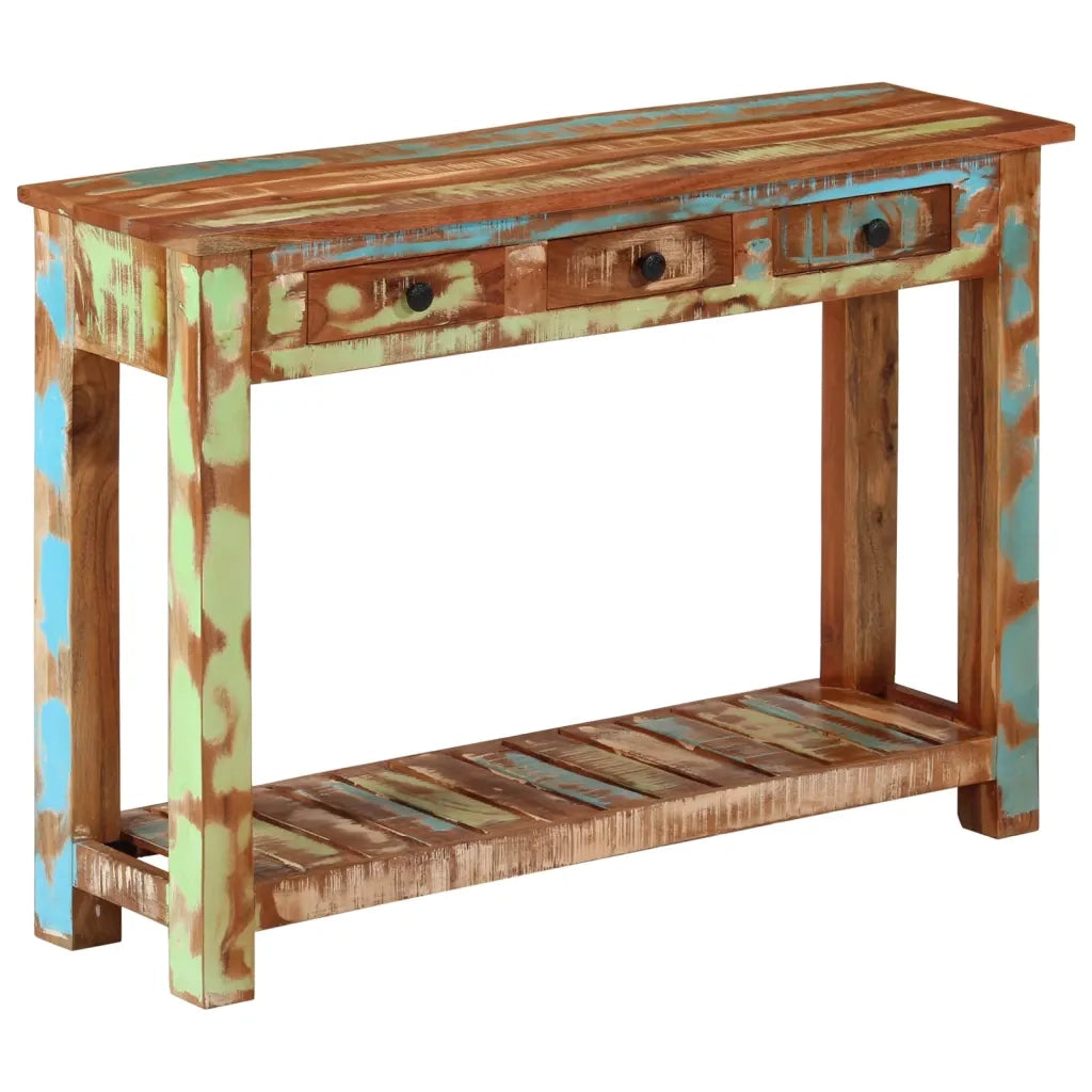 Tavolo Consolle 110x30x76 cm in Legno Massello Riciclato