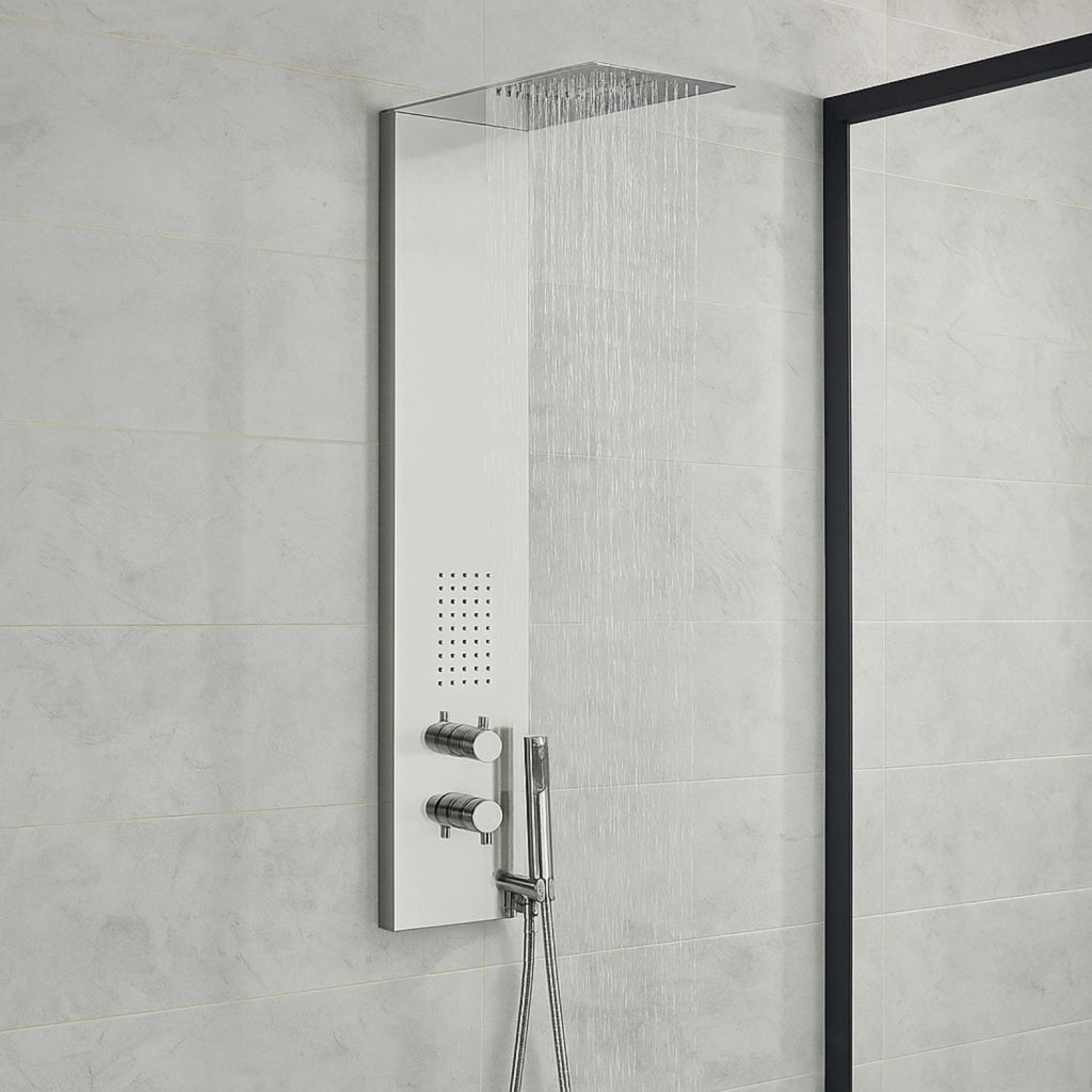 Colonna doccia 3 funzioni acciaio inox bocchetta idro lombare 20x50x110 cm *** finitura- cromo lucido, confezione 1