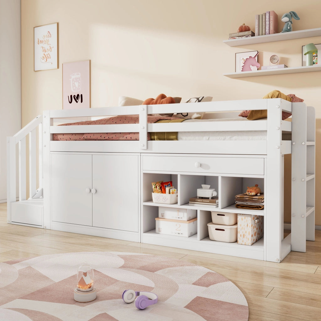Letto multifunzione per bambini 90x200 cm bianco