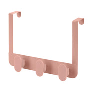 Gancio bagno triplo in acciaio e plastica rosa rettangolare Fiore