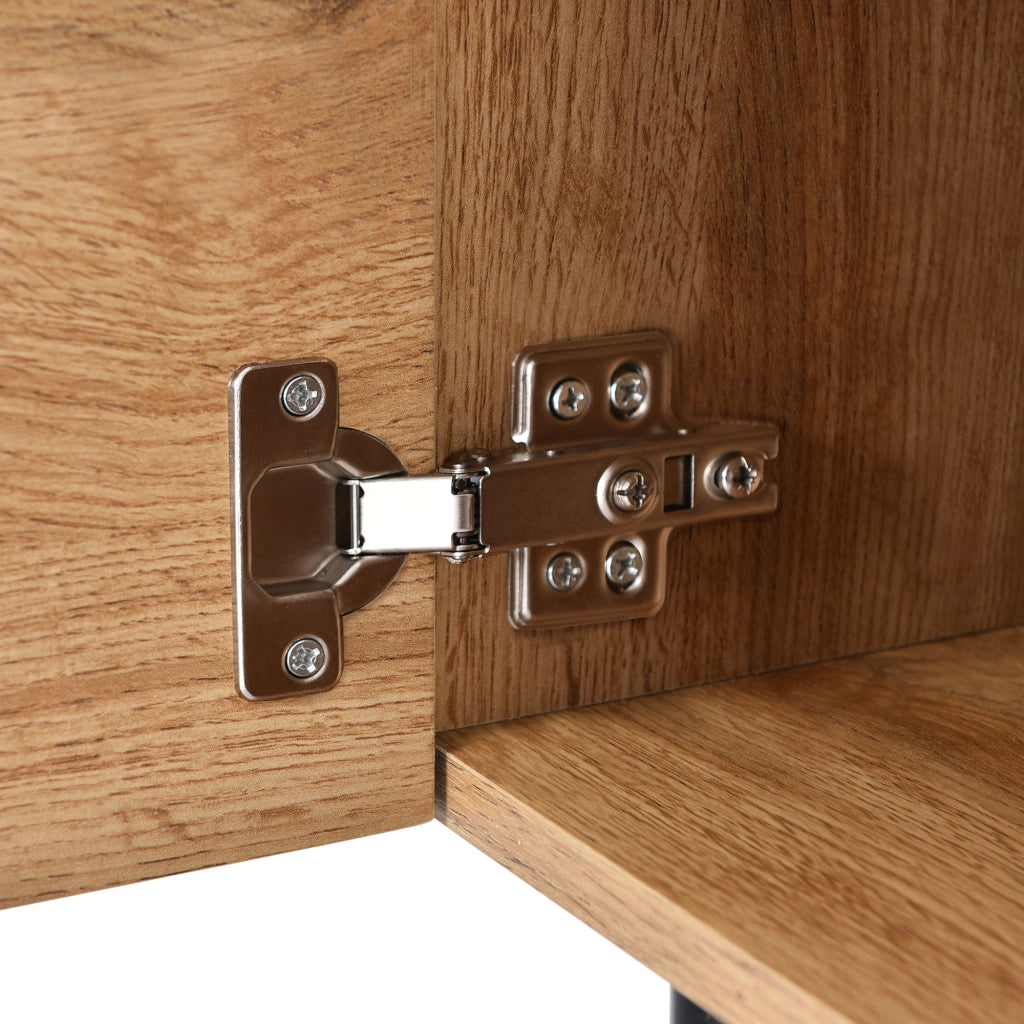 Mobile TV con 3 Vani; 2 Ante Push-to-Open e LED Multicolore; Stile Moderno; 175??31??41 cm; in MDF; Rovere Chiaro