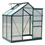 SERRA DA GIARDINO IN POLICARBONATO ANTI UV 190X132X201CM, CON STRUTTURA IN ALLUMINIO, FINESTRA E PORTA SCORREVOLE