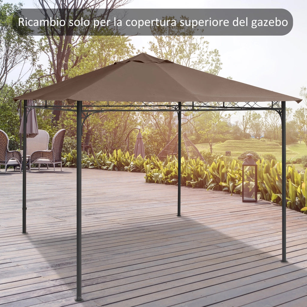 Copertura Gazebo Giardino 3x3 m ¨C Minimal ¨C Poliestere 180g/mq Caff¨¨ 298x295 cm