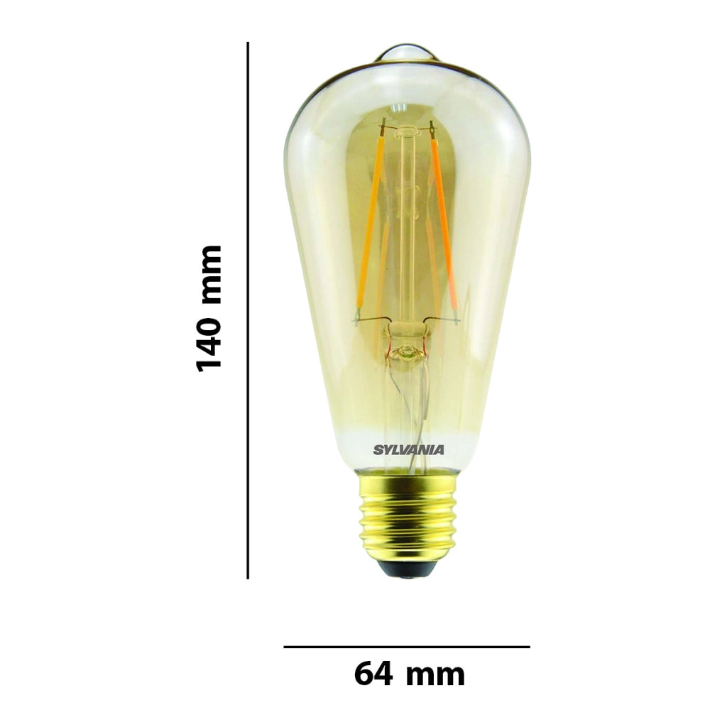 Lampadina LED a Filamento 4.5W 420lm Attacco E27 Forma ST64 Retrò Dorato Sylvania