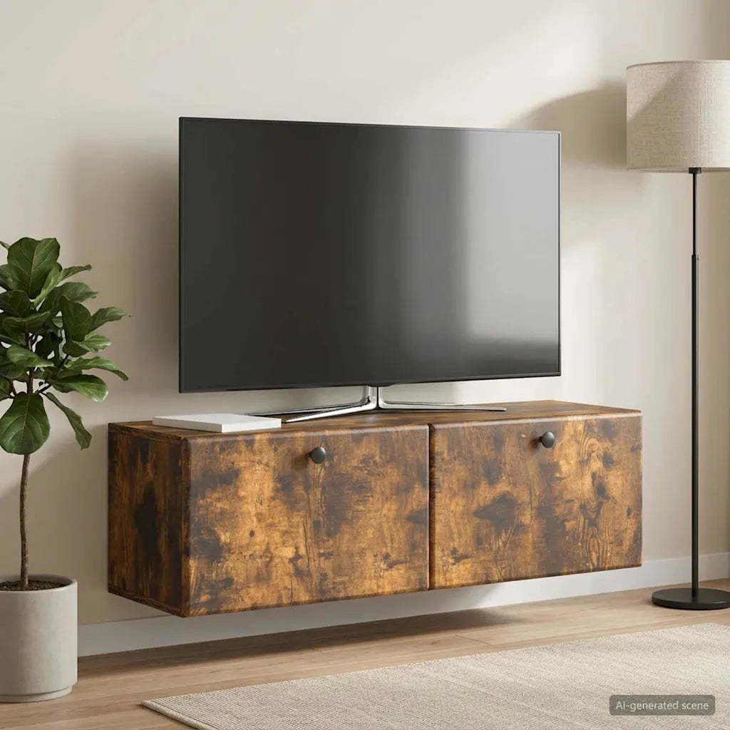 Mobile Porta TV da Muro 98 x 31 x 30 cm Rovere Fumo 899240