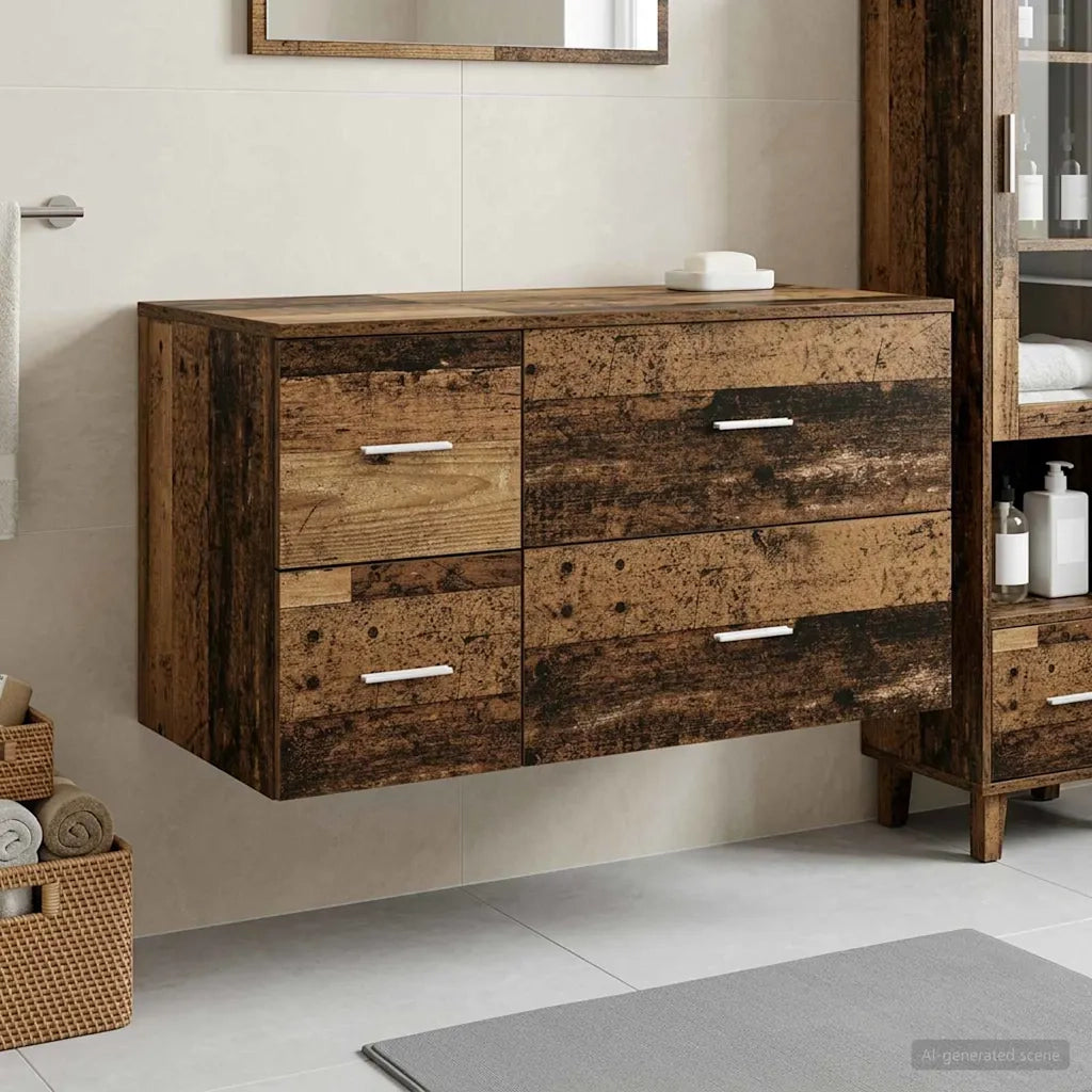 Set di mobili per il bagno 2 pz Legno antico 3404022