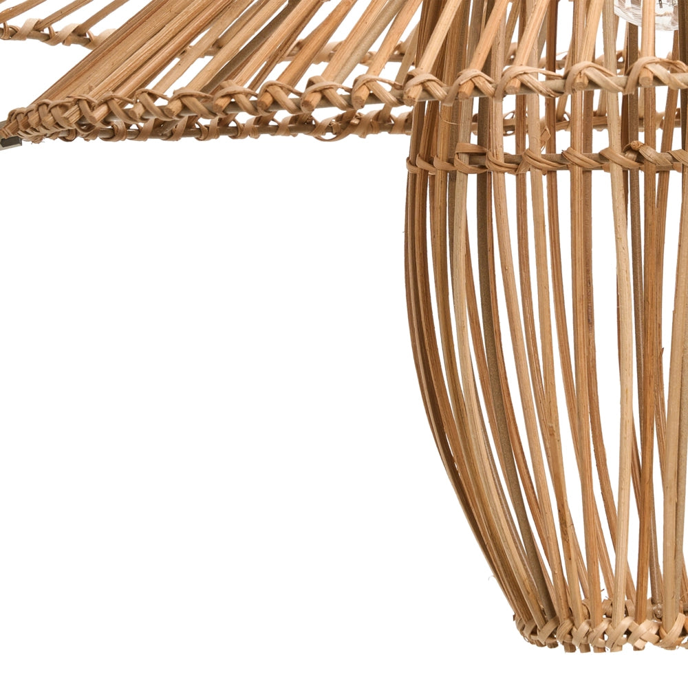 Lampada a sospensione con paralume in rattan naturale e struttura in ferro Illuminazione in stile boho