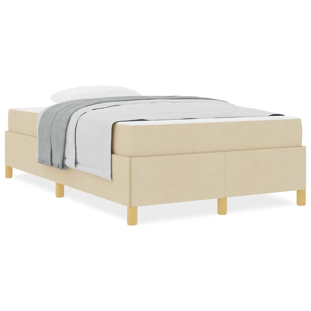 vidaXL Letto a molle con materasso Crema e Bianco 120 x 200 cm Tessuto