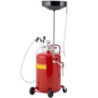 Carrello di recupero dell'olio usato da 68L, con ruote e altezza regolabile 101-141 cm, Rosso