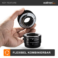 Set di anelli di prolunga macro per Sony E, per APS- C da 10, 16, 21 mm, per obiettivi di fotocamere, ideali per macrofotografia