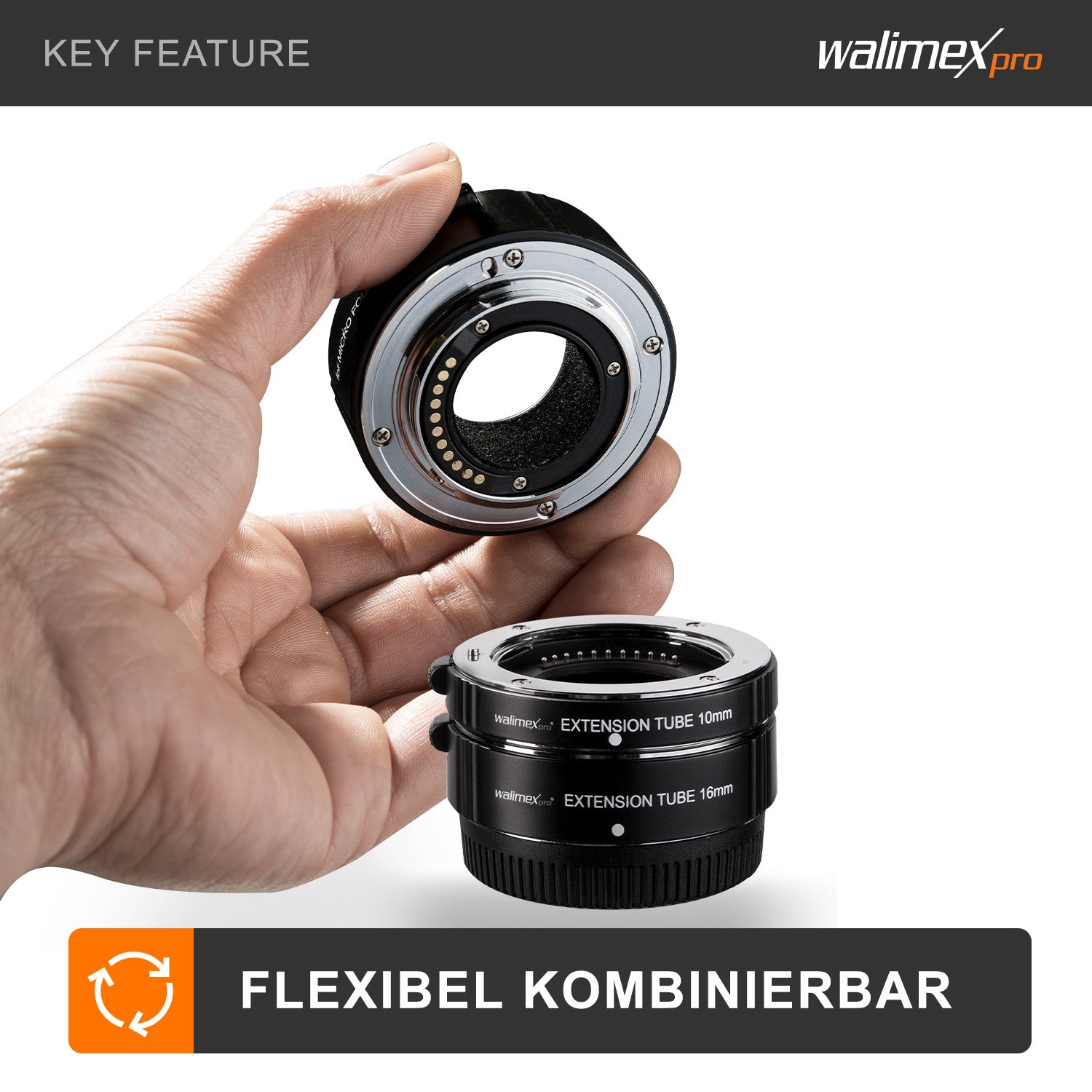 Set di anelli di prolunga macro per Sony E, per APS- C da 10, 16, 21 mm, per obiettivi di fotocamere, ideali per macrofotografia