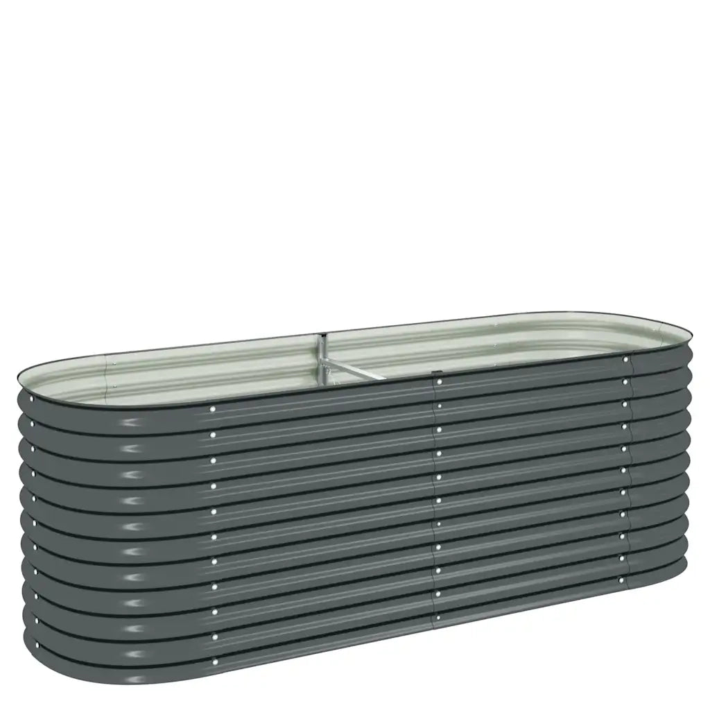 Fioriere | Cassetta per fiori | Letto Rialzato Giardino 240x80x81 cm in Acciaio Zincato Grigio