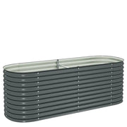 Fioriere | Cassetta per fiori | Letto Rialzato Giardino 240x80x81 cm in Acciaio Zincato Grigio