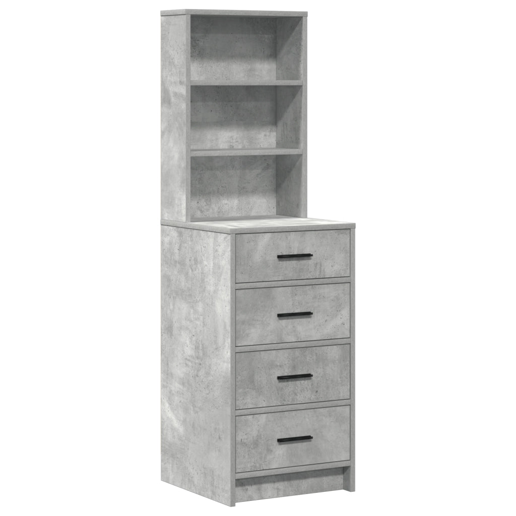 Set da Toeletta in 3 Pezzi con LED - Grigio Cemento Legno Ingegnerizzato