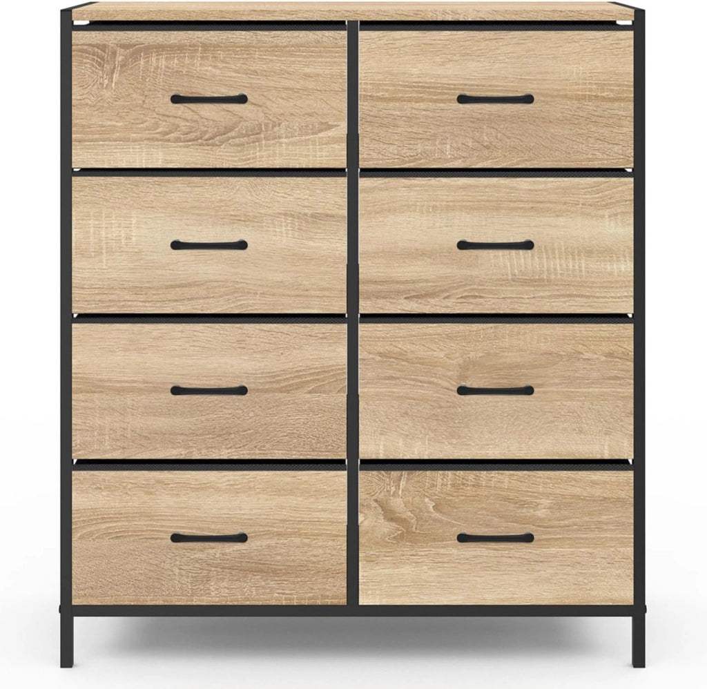 Baúl de tela de 8 cajones UTAH 80 cm mueble de almacenaje de diseño industrial