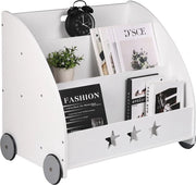 Cassettiere per bambini in legno - Bianco - Libreria - Cassettiera per giocattoli - Camera da letto per bambini - Librerie per bambini