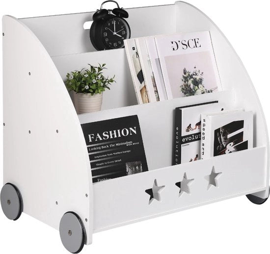 Cassettiere per bambini in legno - Bianco - Libreria - Cassettiera per giocattoli - Camera da letto per bambini - Librerie per bambini