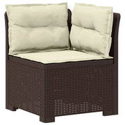 Divano da giardino 4 posti con cuscini aspetto rattan PP 3443946