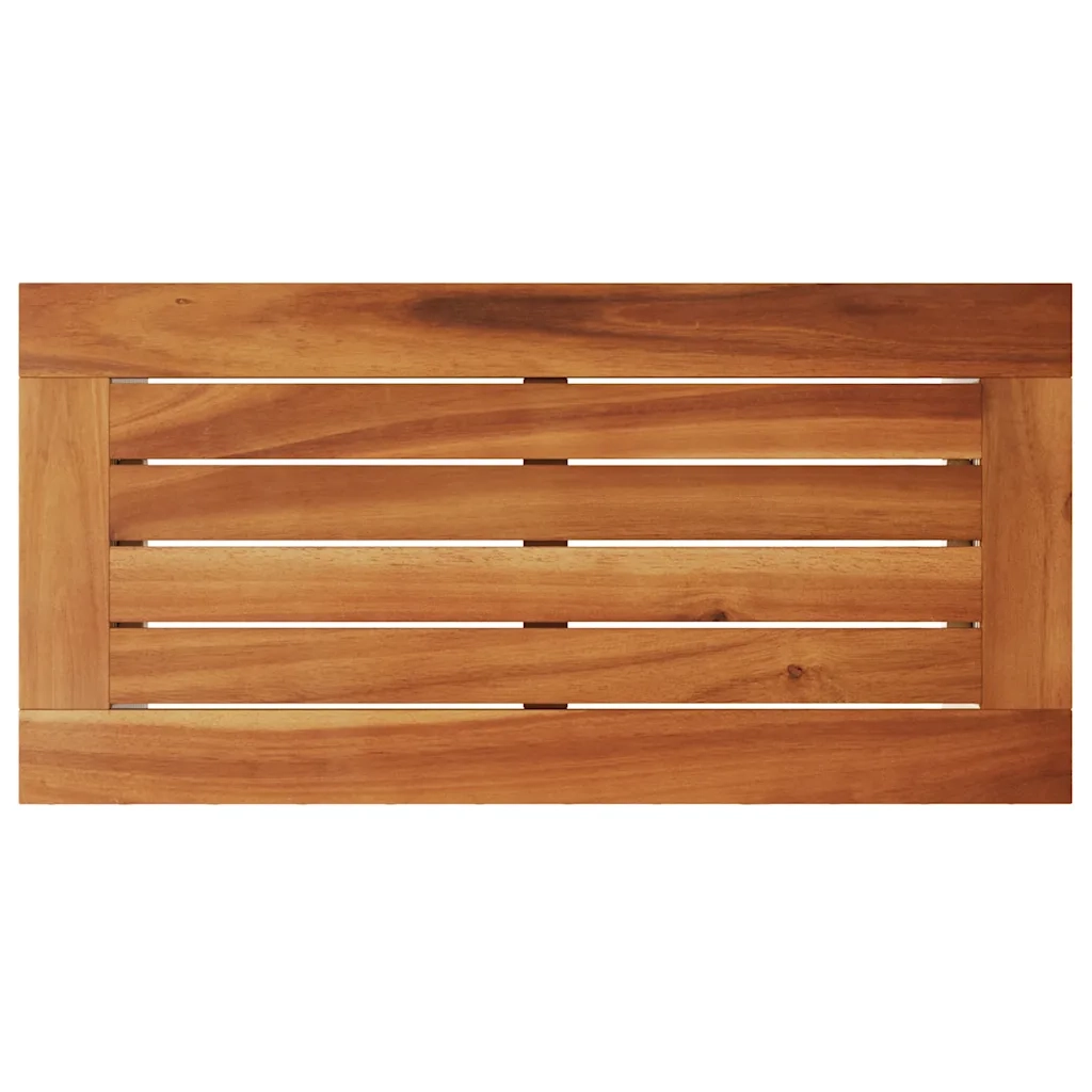 Tavolo da Giardino | Tavolino da esterno Piano in Legno Beige 58x27,5x55cm Polyrattan
