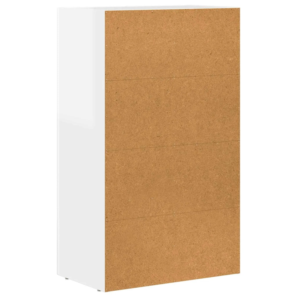 Credenza | Madia | Buffet da pranzo | Armadio da pranzo Bianco Lucido 59 x 35 x 100,5 cm Legno multistrato
