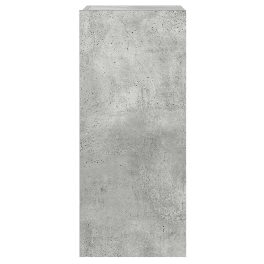 Mobile TV a Parete con Luci LED Grigio Cemento 30,5x35x70 cm 837238