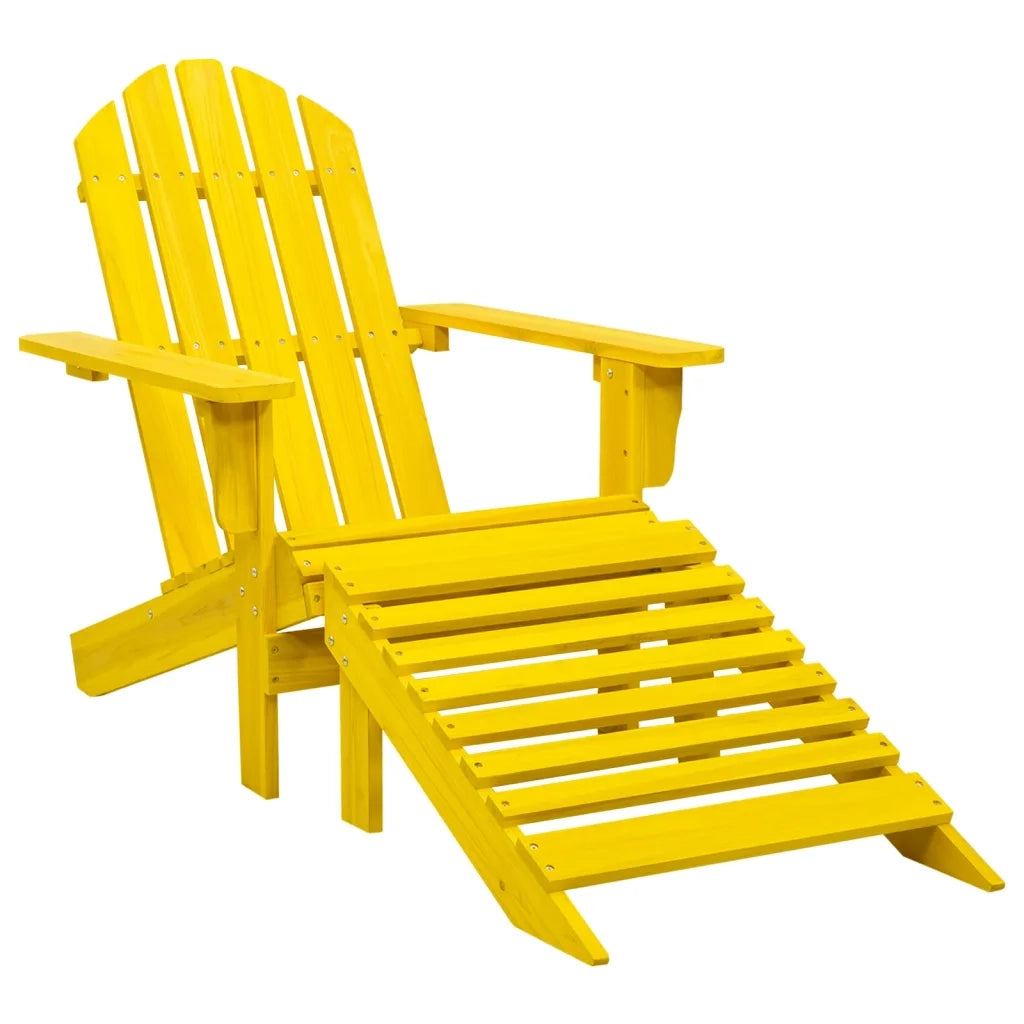 Sedia Giardino Adirondack con Ottomana Massello di Abete Gialla cod mxl 12172