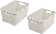 Set di 2 bambini a design di rattan - multifunzionale - crema - plastica - L