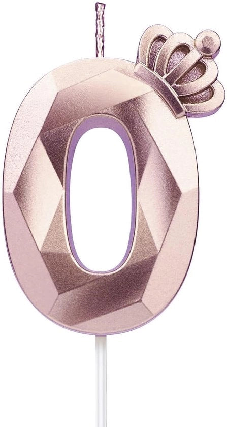 Candela per compleanni 7,6 cm - Decorazione per torta con corona 3D - Decorazione per matrimonio - Decorazione per anniversario - Decorazione per festa - Atmosfera romantica - Decorazione per torta