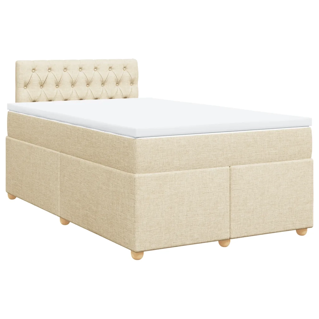 Giroletto a Molle con Materasso Crema 120x200 cm in Tessuto 3288959