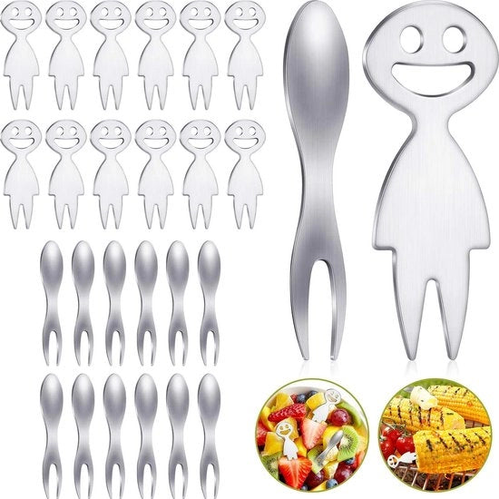 Set di 24 manici in acciaio inox per BBQ e cucina casalinga