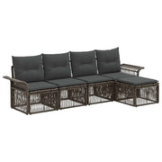 Set Divano da Giardino 5 pcs Grigio polyrattan 3434816