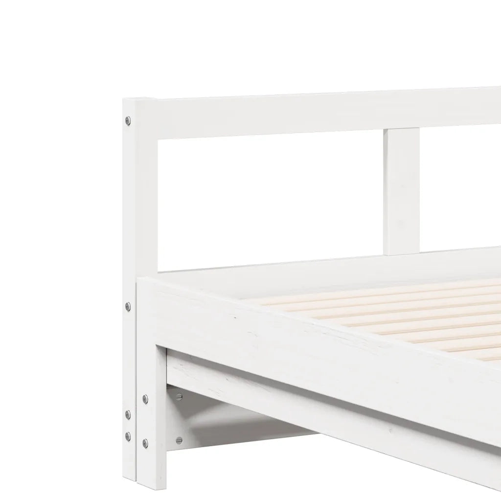 Dormeuse senza Materasso-Divano Letto-Struttura Letto Bianca 90x200 cm Legno Massello Pino 805154