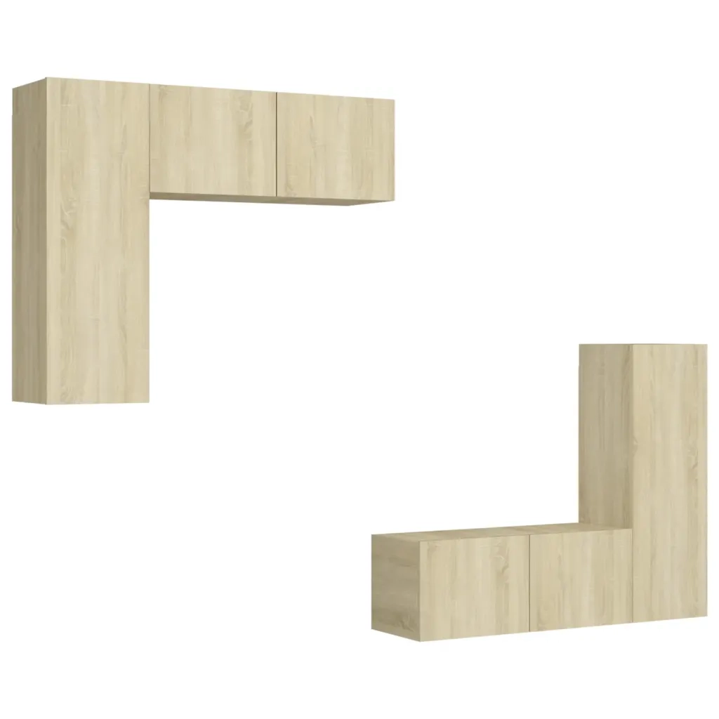 Set di Mobili TV 4 pz Rovere Sonoma in Legno Multistrato 3079004