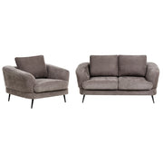 Set di divani a 3 posti Tappezzeria in ciniglia color taupe Gambe in ferro con braccioli Soggiorno in stile moderno