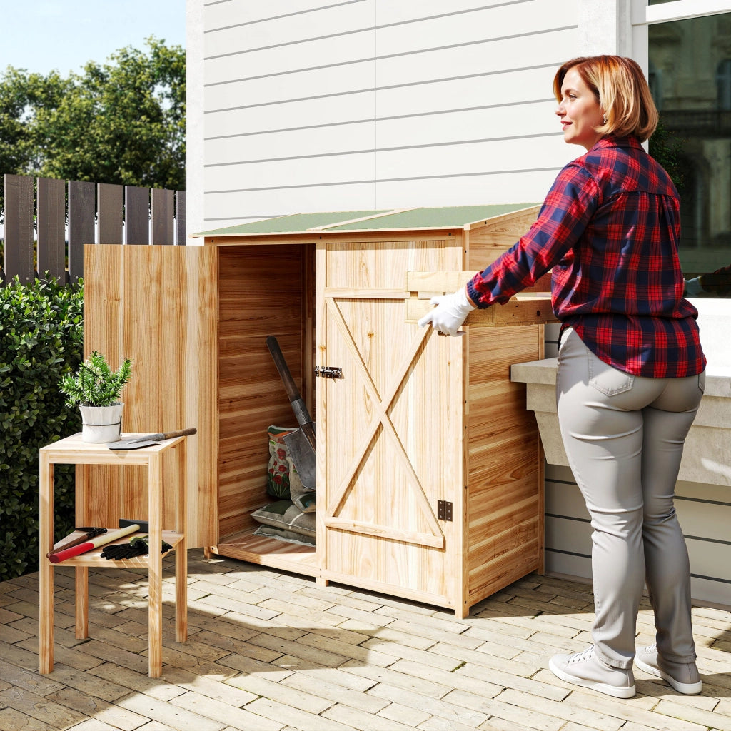 Armadio da giardino in legno con tavolo ¨C Minimal ¨C 140x75x157 cm