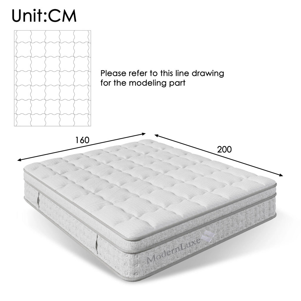 Materasso a Molle Insacchettate 7 Zone ¨C MINIMAL ¨C Ibrido Schiuma Fredda, 160x200 cm, H3