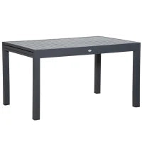 Tavolo da Giardino Allungabile per 8-10 Persone, in Alluminio, 135-270x90x75cm, Grigio