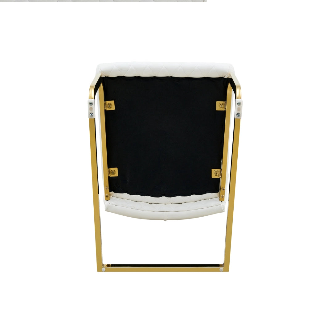 Tavolo e sedie 60 cm in MDF effetto legno bianco e oro per 2 persone