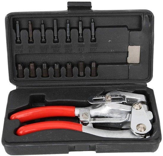 Kit di perforazione a mano per piastre metalliche - Acciaio inossidabile e ferro - Kit Power Punch - Tang di perforazione per piastre metalliche - Per metallo e plastica - Apparecchio riutilizzabile a mano.