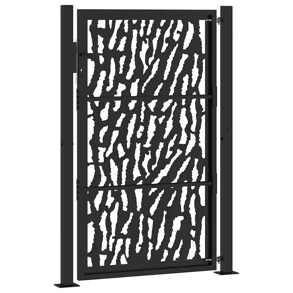 Cancello Giardino Nero 105x155 cm in Acciaio Design a Traccia
